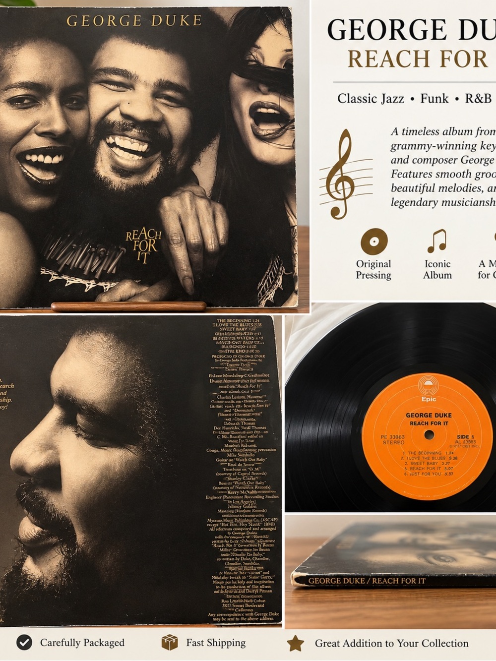 George Duke — Reach For It (Vinyl LP) • Black & Orange